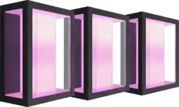 Coolblue Philips Hue Impress muurlamp White and Color zwart breed 3-pack aanbieding