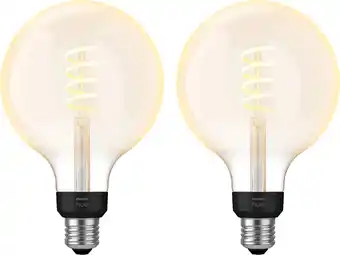 Coolblue Philips Hue Filament White Ambiance Globe XL 2-pack aanbieding