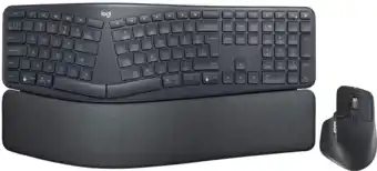 Coolblue Logitech K860 Ergonomisch Draadloos Toetsenbord QWERTY + Logitech MX Master 3S aanbieding