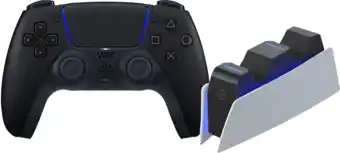 Coolblue Sony PlayStation 5 DualSense Draadloze Controller Midnight Black + BlueBuilt oplaadstation aanbieding