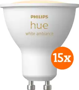 Coolblue Philips Hue White Ambiance GU10 15-pack aanbieding
