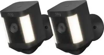 Coolblue Ring Spotlight Cam Plus - Battery - Zwart - 2-pack aanbieding