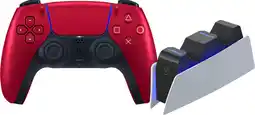 Coolblue Sony Playstation 5 DualSense Draadloze Controller Volcanic Red + BlueBuilt oplaadstation aanbieding