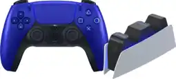 Coolblue Sony Playstation 5 DualSense Draadloze Controller Cobalt Blue + BlueBuilt oplaadstation aanbieding