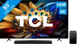 Coolblue TCL QLED 85C61B (2024) + soundbar aanbieding