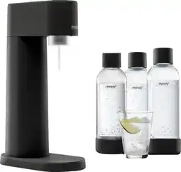 Coolblue Mysoda Woody Black + Bottles 1 Liter (3 stuks) aanbieding