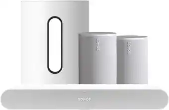 Coolblue Sonos Ray Wit + 2x Era 100 Wit + Sub Mini Wit aanbieding