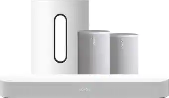 Coolblue Sonos Beam Gen2 Wit + 2x Era 100 Wit + Sub Mini Wit aanbieding