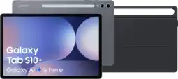 Coolblue Samsung Galaxy Tab S10 Plus 12,4 inch 256GB Wifi Grijs + Samsung Book Case Zwart aanbieding