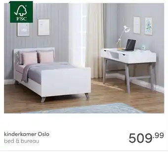 Baby & Tiener kinderkamer Oslo bed & bureau aanbieding