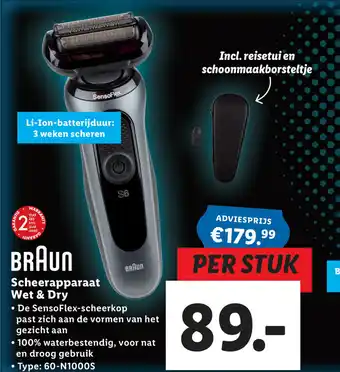 Lidl Braun Scheerapparaat Wet & Dry aanbieding