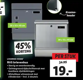 Lidl RVS brievenbus aanbieding