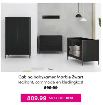 Baby & Tiener Cabino babykamer Marble Zwart aanbieding