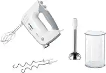 Bol.com Bosch MFQ36470 ErgoMixx - Handmixer - Incl. RVS Staafmixervoet - Wit aanbieding