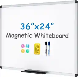 Amazon VIZ-PRO Magnetisch whiteboard, droog afwasbaar, 90x 60 cm, inclusief 1 gum, 2 markers en 4 magneten aanbieding