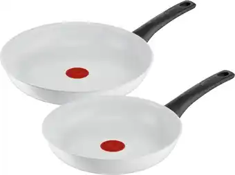 Bol.com Tefal Ceramic Control koekenpannenset - Ø 24/28 cm - Wit aanbieding