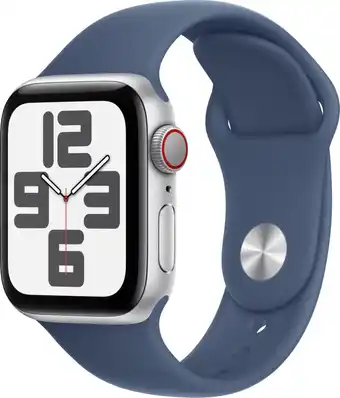 Coolblue Apple Watch SE 2024 4G 40mm Zilver Sportband S/M aanbieding