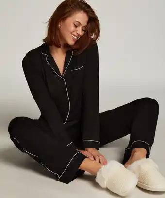 Hunkemoller Hunkemöller Jacket Jersey Essential Zwart aanbieding