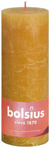 De Online Drogist Bolsius Stompkaars Yellow 190/68 aanbieding