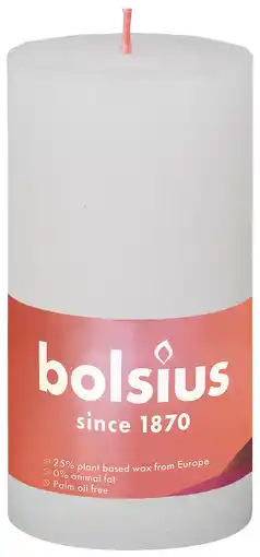 De Online Drogist Bolsius Stompkaars Cloudy White 130/68 aanbieding