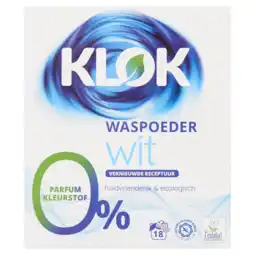 De Online Drogist Klok Eco Waspoeder Wit aanbieding