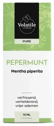 De Online Drogist Volatile Pepermunt China (Mentha Piperita) 10ml aanbieding