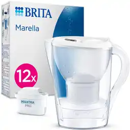 De Online Drogist Brita Marella Waterfilterkan Wit + 12 Maxtra Filterpatronen aanbieding