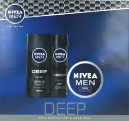 De Online Drogist Nivea Men Deep Geschenkset - Showergel & Anti-Transpirant Spray & Crème aanbieding