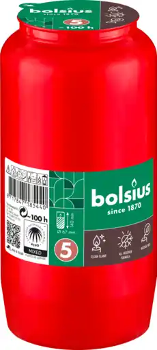 De Online Drogist Bolsius Herdenkingslicht Nr.5 Rood aanbieding