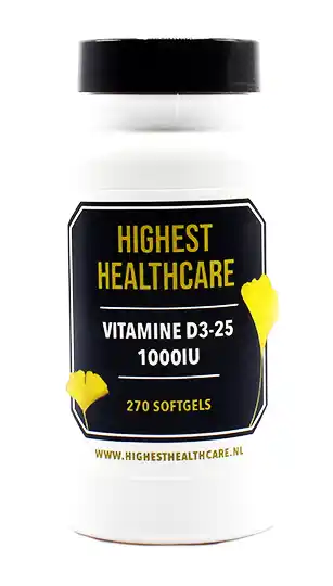 De Online Drogist Highest Healthcare Vitamine D3-25 1000IU Softgels aanbieding