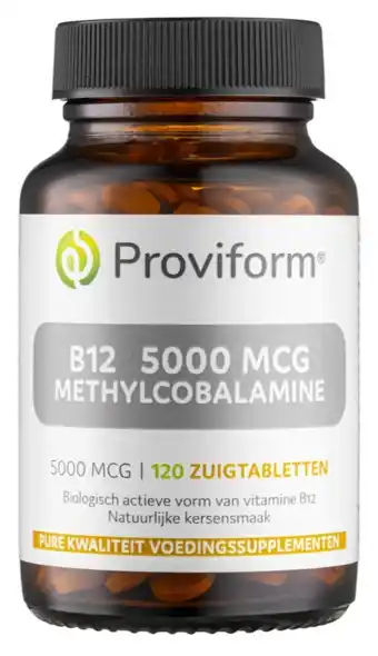 De Online Drogist Proviform B12 5000mcg Methylcobalamine Zuigtabletten aanbieding