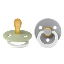 De Online Drogist BIBS Glow Fopspeen 0-6 Maanden Symmetrical Sage/Cloud aanbieding