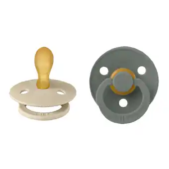 De Online Drogist BIBS Fopspeen 6-18 Maanden Symmetrical Vanilla/Pine aanbieding