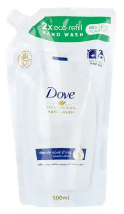 De Online Drogist Dove Caring Handwash 2X Refill Pack aanbieding