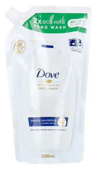 De Online Drogist Dove Caring Handwash 2X Refill Pack aanbieding