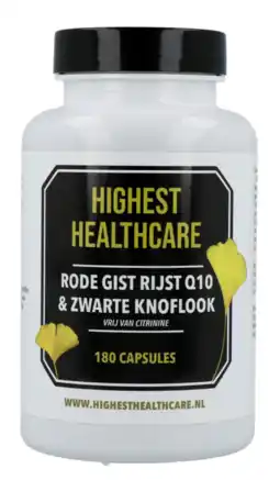 De Online Drogist Highest Healthcare Rode Rijst Q10 & Zwarte Knoflook Capsules aanbieding