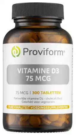De Online Drogist Proviform Vitamine D3 75mcg Tabletten aanbieding