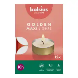 De Online Drogist Bolsius Theelicht Golden Maxi Lights aanbieding