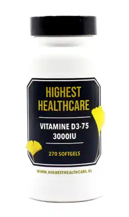 De Online Drogist Highest Healthcare Vitamine D3-75 3000IU Softgels aanbieding