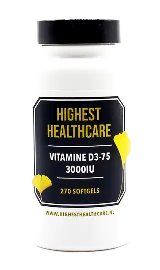 De Online Drogist Highest Healthcare Vitamine D3-75 3000IU Softgels aanbieding