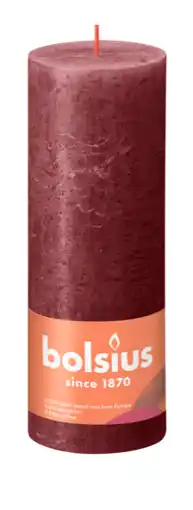 De Online Drogist Bolsius Rustiek Stompkaars Red Velvet 190/68 aanbieding