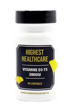 De Online Drogist Highest Healthcare Vitamine D3-75 3000IU Softgels aanbieding
