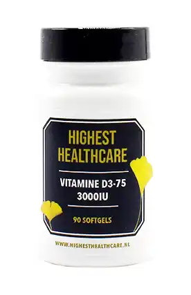 De Online Drogist Highest Healthcare Vitamine D3-75 3000IU Softgels aanbieding