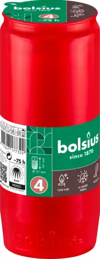De Online Drogist Bolsius Herdenkingslicht Nr.4 Rood aanbieding