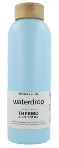 De Online Drogist Waterdrop Roestvrijstalen Drinkfles Turquoise 600ml aanbieding