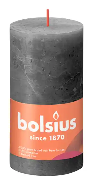 De Online Drogist Bolsius Rustiek Stompkaars Stormy Grey 130/68 aanbieding