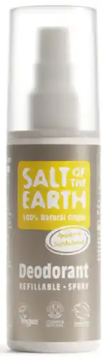 De Online Drogist Salt Of The Earth Amber + Sandalwood Deodorant Refillable Spray aanbieding
