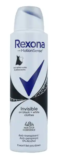 De Online Drogist Rexona Deodorantspray Invisible Black & White aanbieding