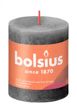 De Online Drogist Bolsius Rustiek Stompkaars Stormy Grey 80/68 aanbieding