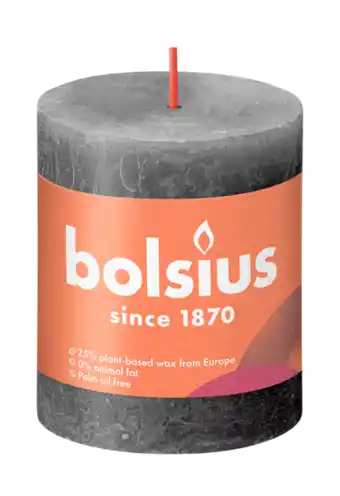 De Online Drogist Bolsius Rustiek Stompkaars Stormy Grey 80/68 aanbieding